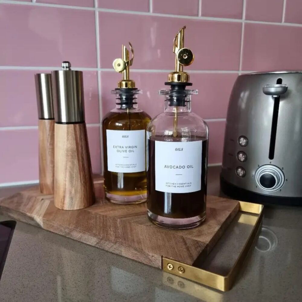 Glazen oliefles 500ml goud afbeelding 7