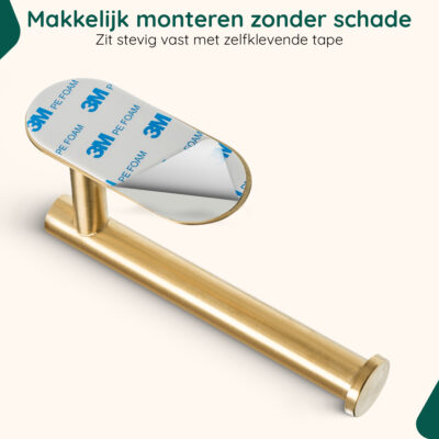 Gouden toiletrolhouder zelfklevend afbeelding 5