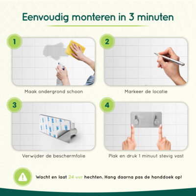 Zelfklevende handdoekhaakjes badkamer afbeelding 6