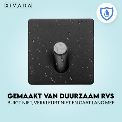 Zelfklevende handdoekhaak zwart afbeelding 5