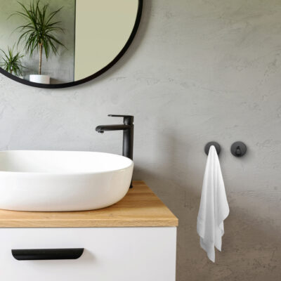 Zelfklevende handdoekhaak zwart afbeelding 6