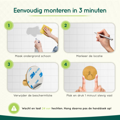 Gouden zelfklevende handdoekhaakjes afbeelding 6