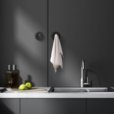 Zelfklevende handdoekhaak zwart afbeelding 5