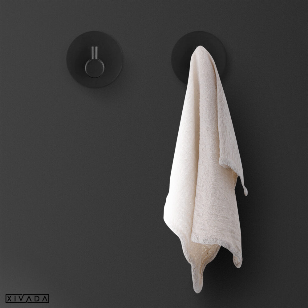 Zelfklevende handdoekhaak zwart afbeelding 4