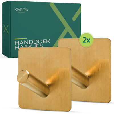 Gouden zelfklevende handdoekhaakjes afbeelding 1