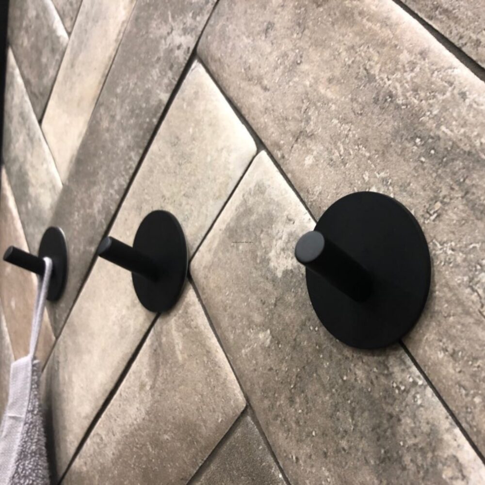 Zelfklevende handdoekhaak zwart afbeelding 4