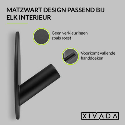 Zelfklevende handdoekhaak zwart afbeelding 7