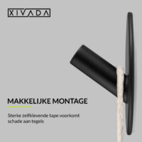 Zelfklevende handdoekhaak zwart afbeelding 5