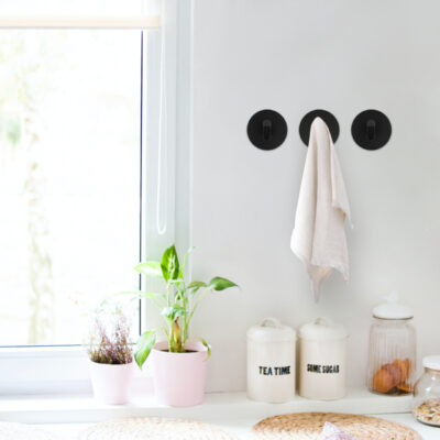 Zelfklevende handdoekhaak zwart afbeelding 6