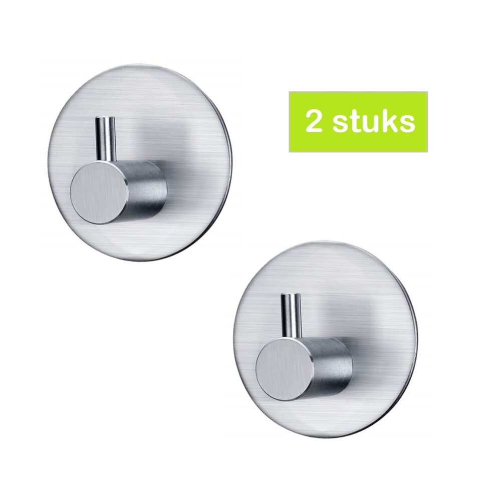 Zelfklevende handdoekhaakjes zilver afbeelding 1