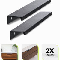 zwarte stalen handgrepen 150 mm afbeelding 1