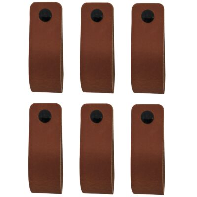 Leren handgreep cognac 16 cm afbeelding 1