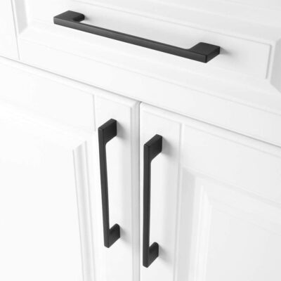 Zwarte stalen handgreep 150 mm afbeelding 5