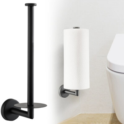 Zwarte reserverolhouder toiletpapier afbeelding 3
