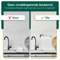 Zelfklevende keukenrolhouder zwart afbeelding 4