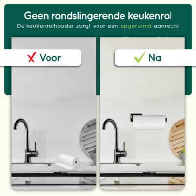 Zelfklevende keukenrolhouder zwart afbeelding 4