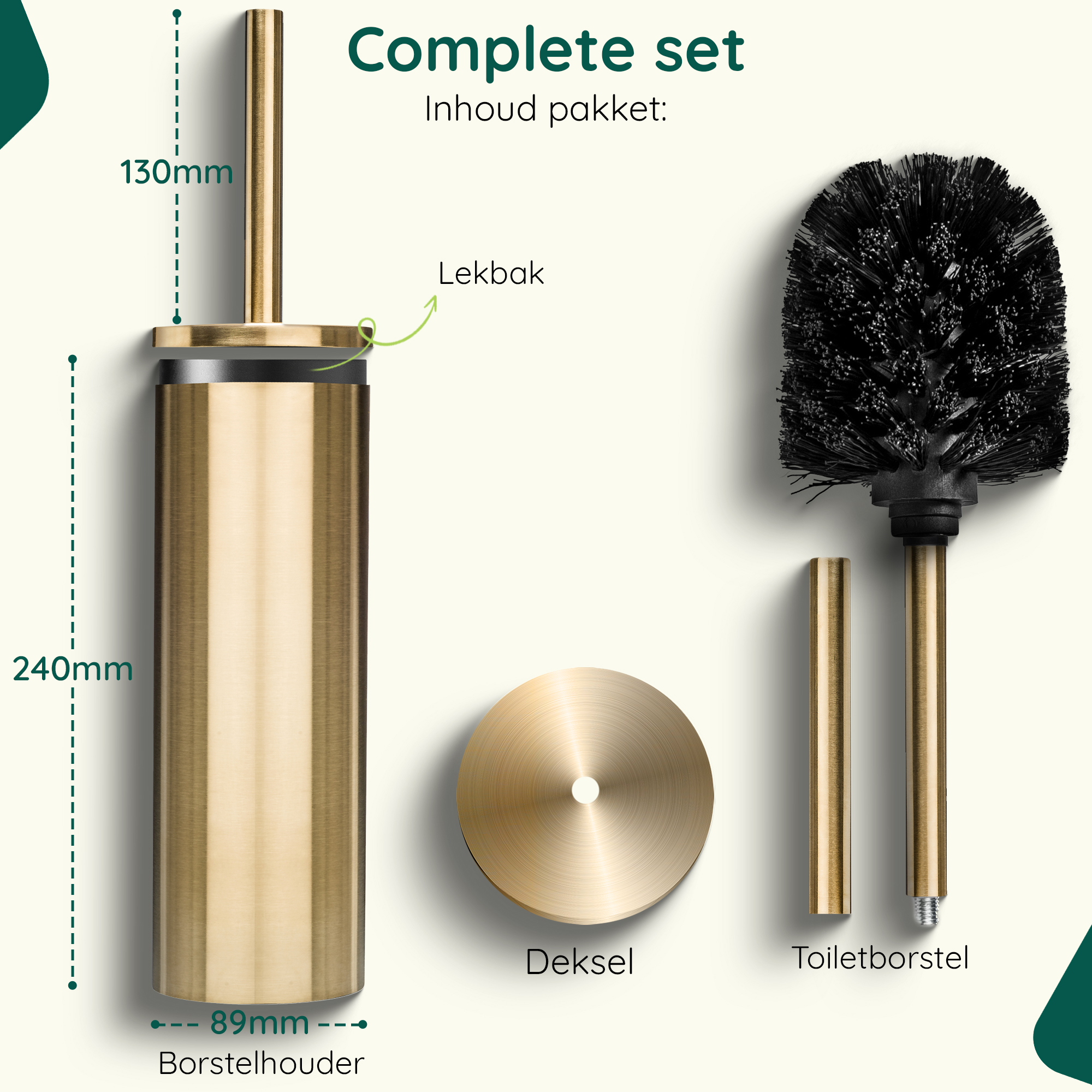 Gouden toiletborstelhouder afbeelding 8