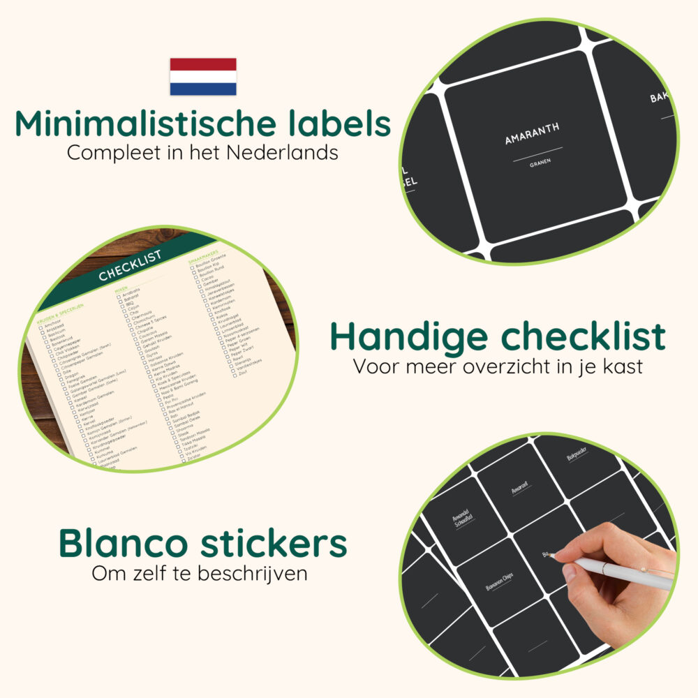 Keukenlabels zwart afbeelding 2