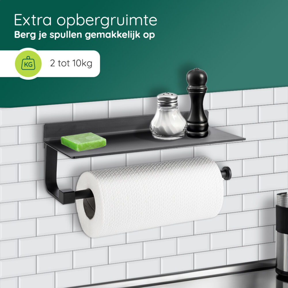 XIVADA keukenrolhouder zwart afbeelding 7