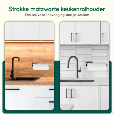 Zelfklevende keukenrolhouder zwart afbeelding 5