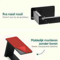 Zelfklevende keukenrolhouder zwart afbeelding 7