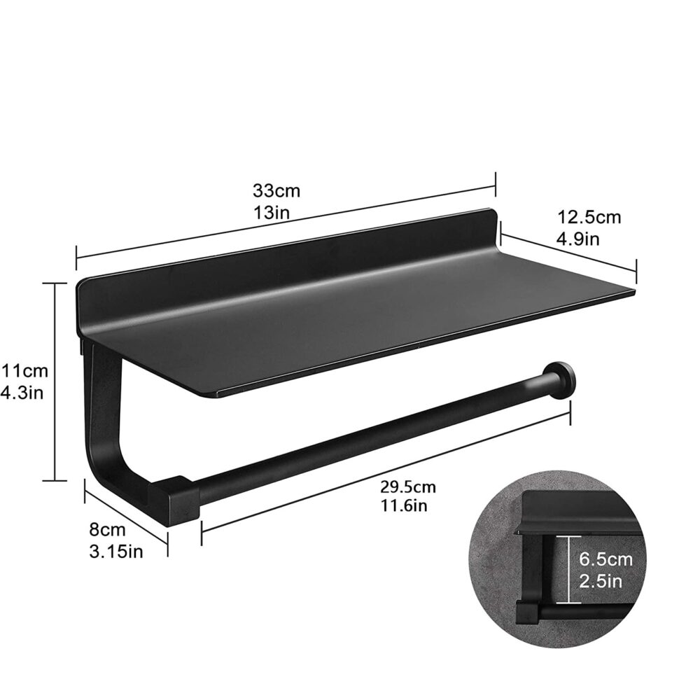 XIVADA keukenrolhouder zwart afbeelding 3