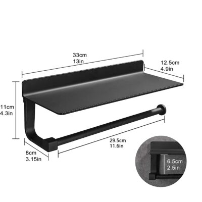 XIVADA keukenrolhouder zwart afbeelding 3
