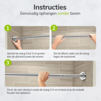 Verstelbare kledingstang zonder boren afbeelding 6