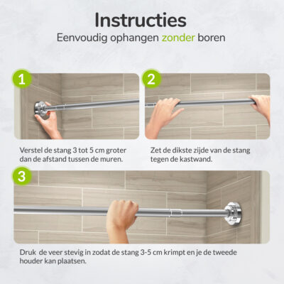 Verstelbare kledingstang zonder boren afbeelding 6