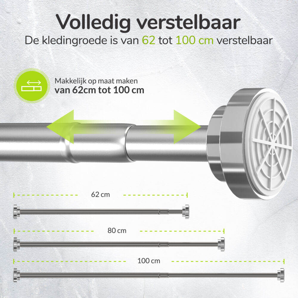Verstelbare kledingstang zonder boren afbeelding 5