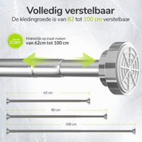 Verstelbare kledingstang zonder boren afbeelding 5