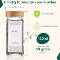 Glazen kruidenpotjes set bamboe afbeelding 6