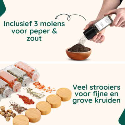 XIVADA kruidenpotjes set 24 stuks bamboe afbeelding 6