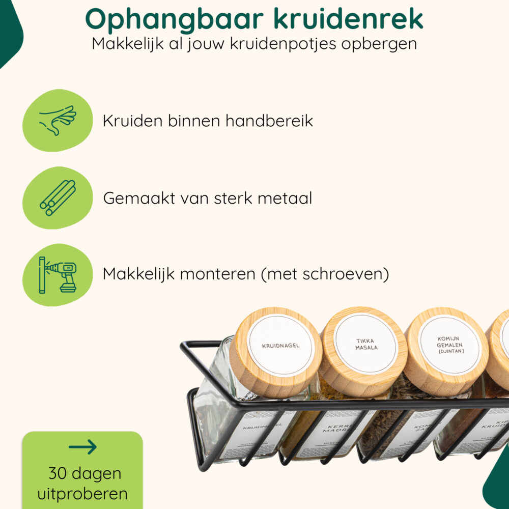 Kruidenrek muurmontage afbeelding 4