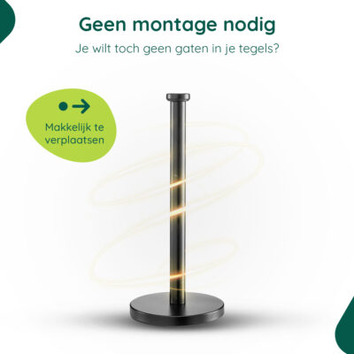 Vrijstaande keukenrolhouder zwart afbeelding 2