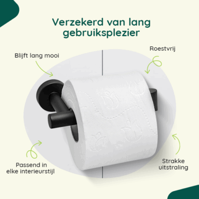 Zwarte toiletrolhouder afbeelding 4