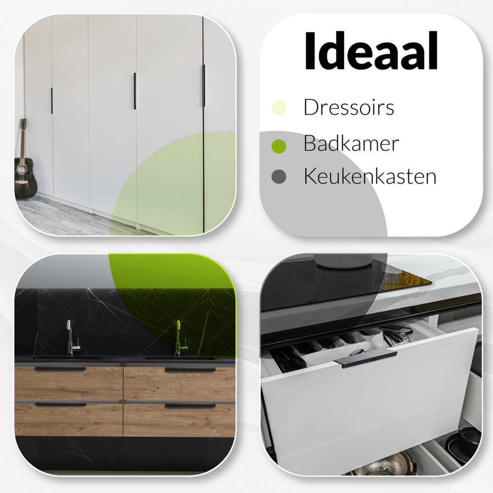 zwarte stalen handgrepen 150 mm afbeelding 8