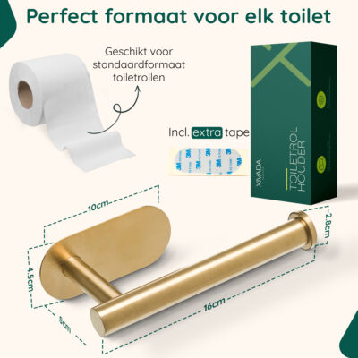 Gouden toiletrolhouder zelfklevend afbeelding 11