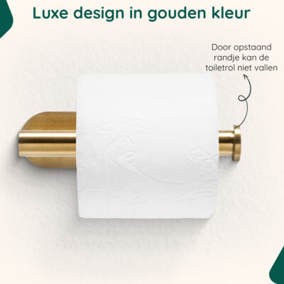 Gouden toiletrolhouder zelfklevend afbeelding 6