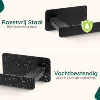 Zelfklevende toiletrolhouder zwart afbeelding 5