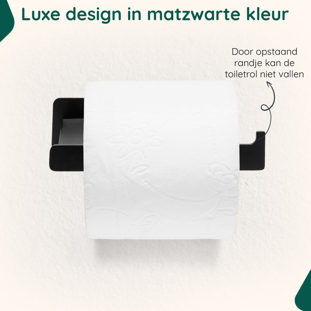 Zelfklevende toiletrolhouder zwart afbeelding 6