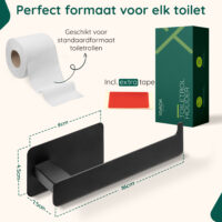 Zelfklevende toiletrolhouder zwart afbeelding 9