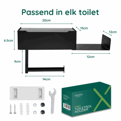 XIVADA toiletrolhouder zwart afbeelding 9