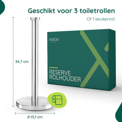 RVS keukenrolhouder vrijstaand afbeelding 6