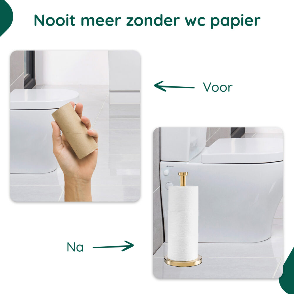 Gouden staande toiletrolhouder afbeelding 6