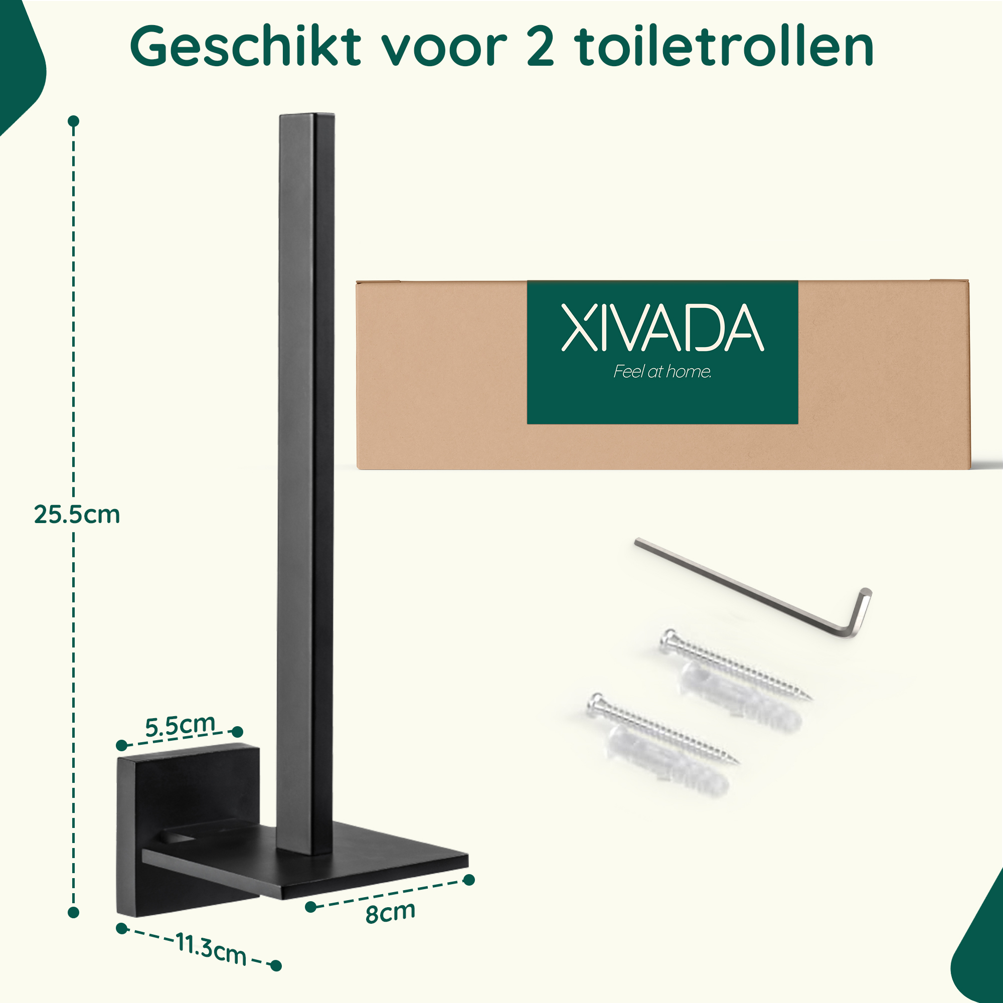 Zwarte vierkante reserverolhouder badkamer afbeelding 9