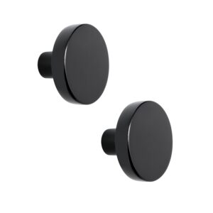 XIVADA Kastknop Roco - Rond - Zwart - Aluminium - Set van 2