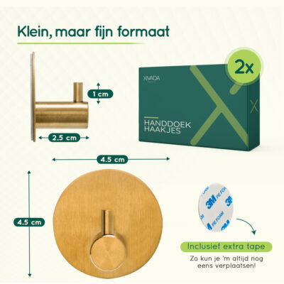 Gouden zelfklevende handdoekhaakjes afbeelding 7