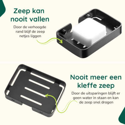 Matzwart zeepbakje badkamer afbeelding 2