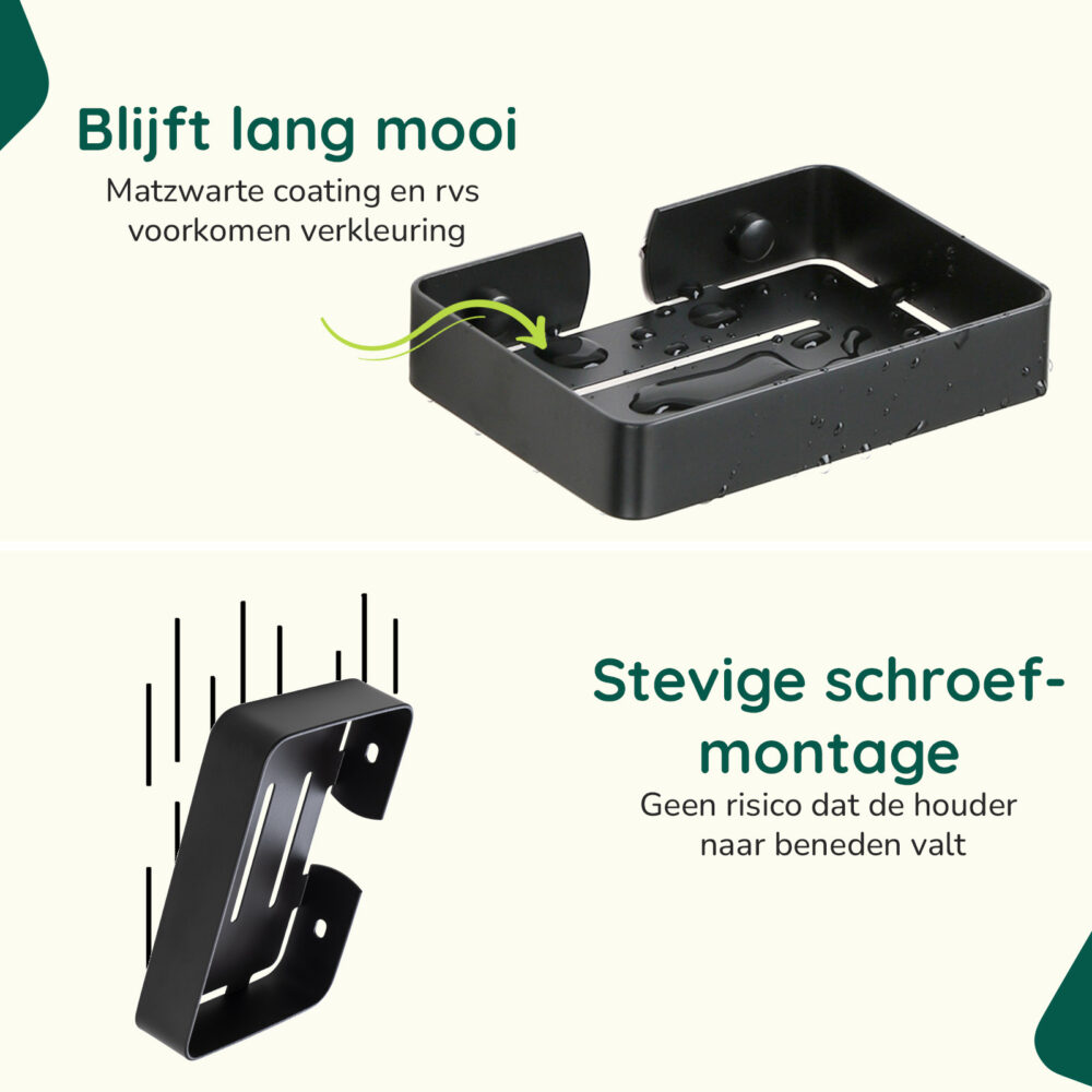 Matzwart zeepbakje badkamer afbeelding 3